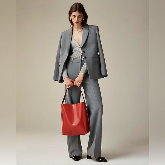 NWT J CREW wide-leg trouser in four-season stretch in Navy - Picture 6 of 10